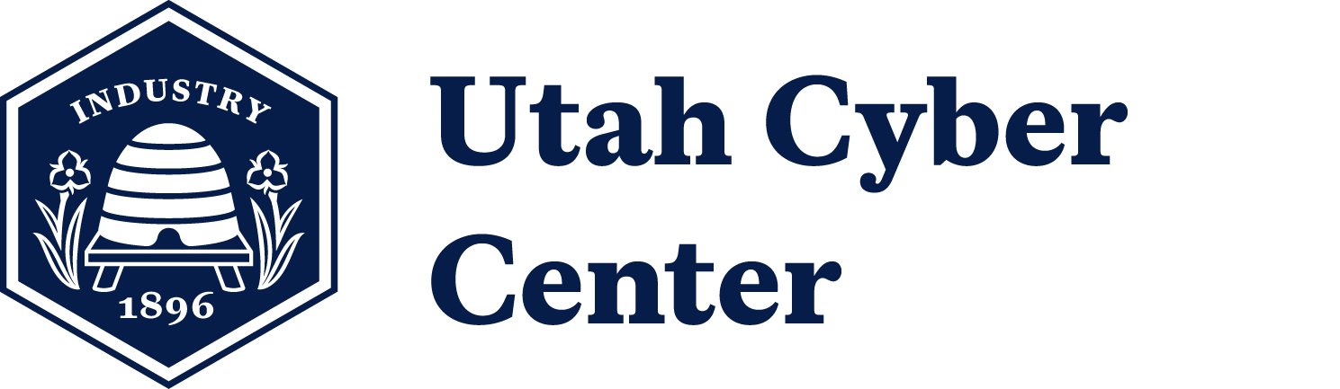 beehive with sego lily flower next to the words Utah Cyber Center